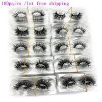 Mikiwi wholesale 100 pairs/pack 3D Mink Lashes No packaging Full Strip Lashes Mink False Eyelashes custom box Makeup eyelashes 1