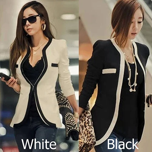 جديد أزياء المرأة معطف الأعمال يتأهل دعوى سترة جيوب كم طويل الأعلى