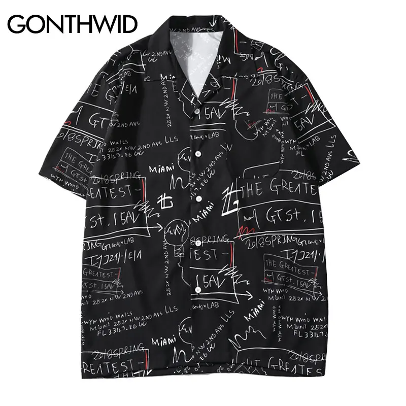 Graffiti Short Sleeve Shirts Streetwear 