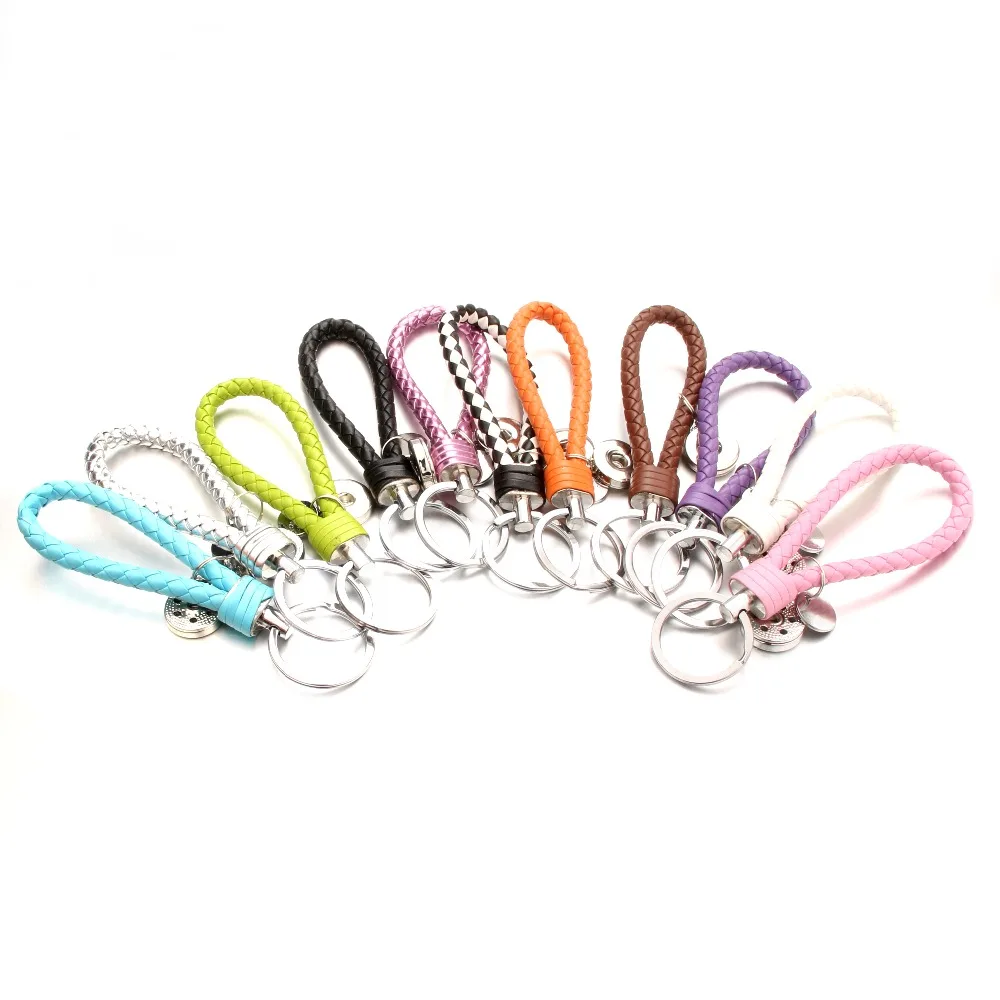 10-PCS-High-Quality-Handing-Genuine-Compile-Leather-Keychain-Key-Ring-Fit-18mm-Snap-Button-Car
