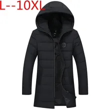 10XL 9XL 8XL 6XL 5XL длинная теплая зимняя куртка мужская водонепроницаемая брендовая одежда мужское хлопковое осеннее пальто качественный Черный пуховик мужские парки