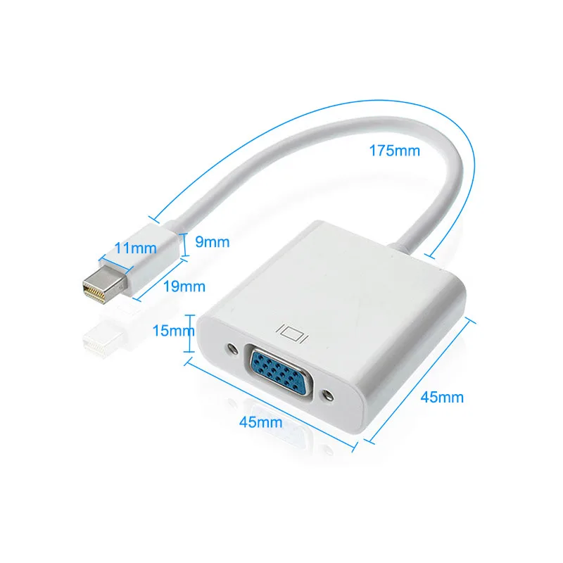 Белый Мини DP к VGA адаптер мини Displayport к HDMI конвертер для ПК Macbook HDTV проектор DP видеокарта