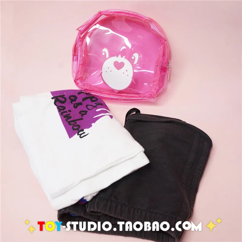 Пластиковая косметичка с мультяшными медведями, водонепроницаемая прозрачная косметическая сумка для хранения инструментов, дамская сумка, сумки для плавания