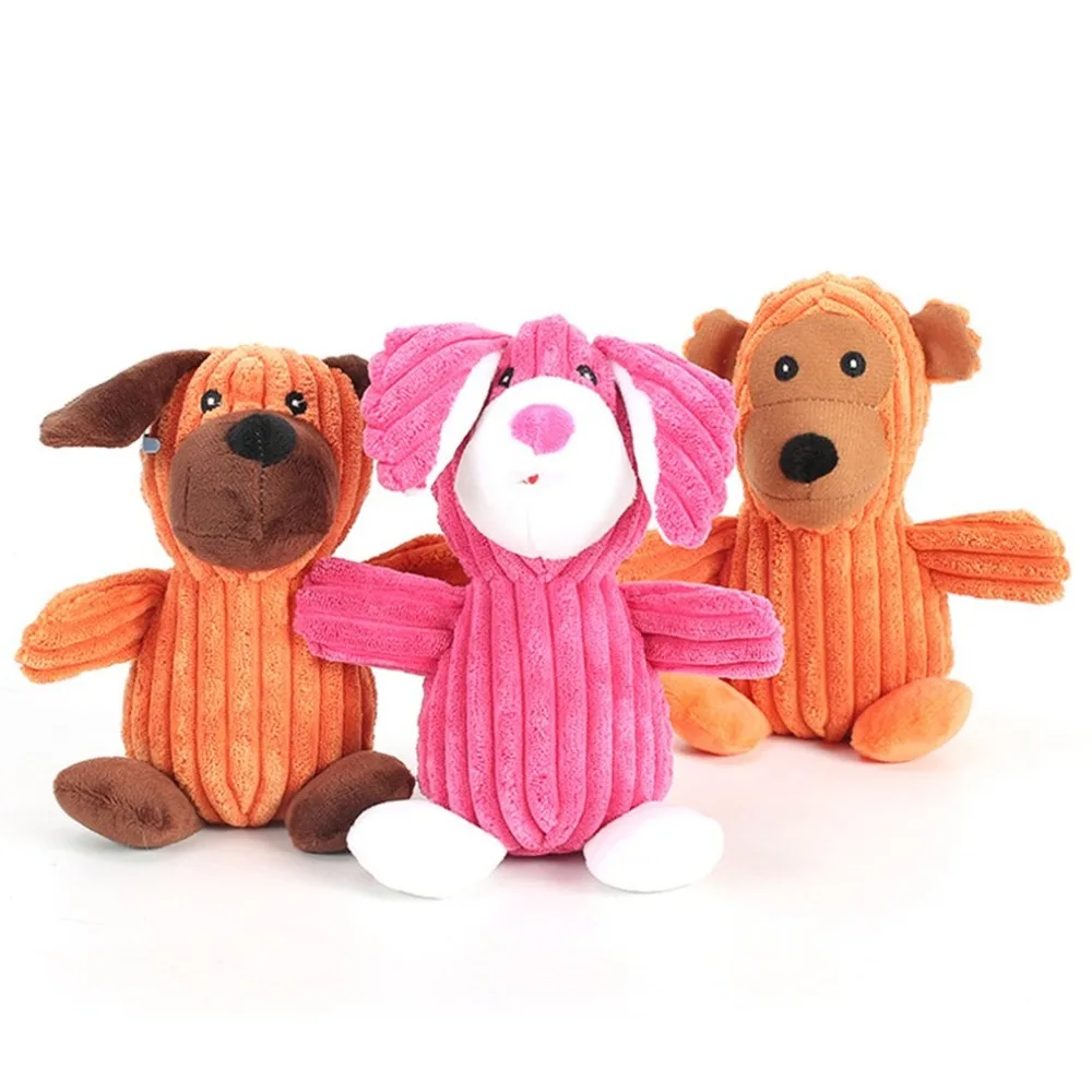 

Lovely Pet Dog Cat Toy Training Chew Plays Squeaky Sound Toy Grinding Teeth Velvet Plush Toy Interactive