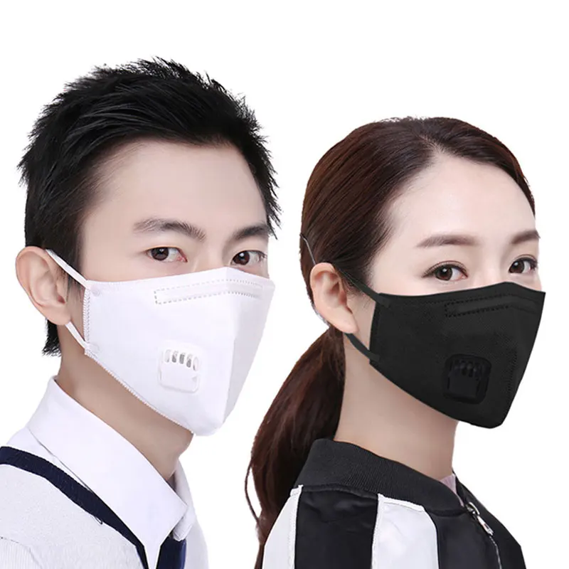 

2Pcs/Lot Fashion Unisex Cotton Breath Valve Mouth Mask Anti-Dust Anti Pollution Mask Cloth Activated carbon filter respirator