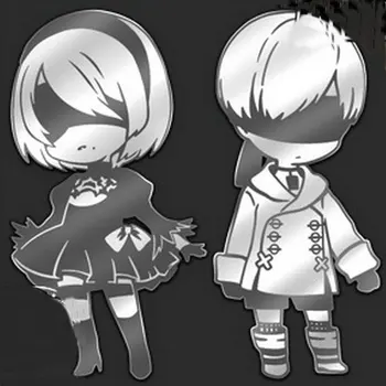 

2pcs NieR:Automata YoRHa No. 2 Type B Metal Stickers for Laptop Phone Decorative Decal Sticker DIY Game Stickers