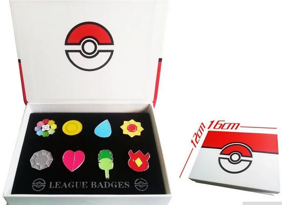 

Pokemon Go 1 Kanto League Badge Pin Brooch Pip Cosplay Gift Collection Set