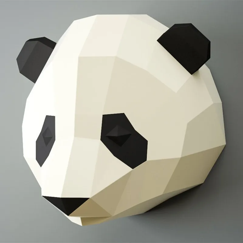 30 мин полный DIY 3D гигантская голова панды бумага скульптура Бумага Ремесло