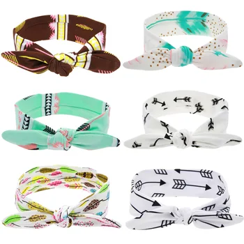 

10ps/lot Lovely girl Headband Fashion Bunny Ear Girl Headwear Bow Elastic Knot Headbands DIY Bowknot Headwear Hair Accessories