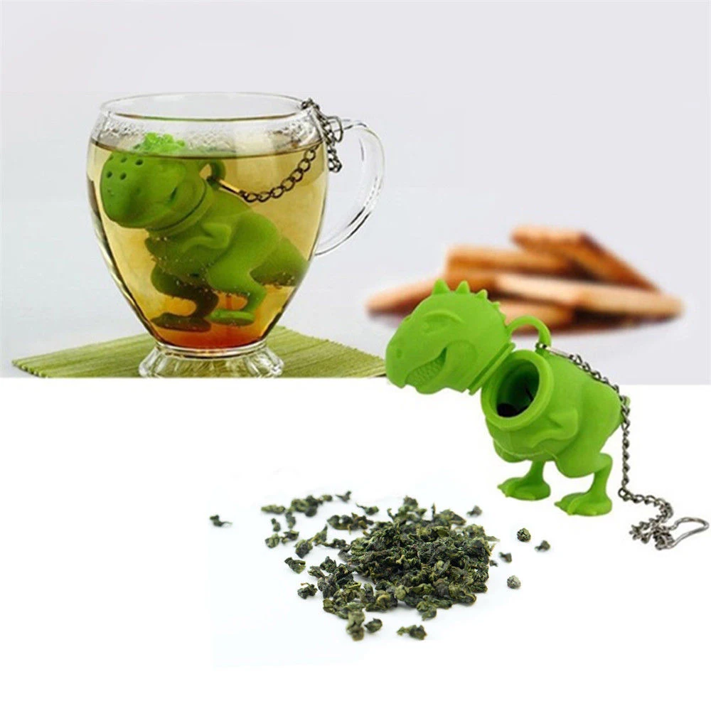 1 шт. креативная форма динозавра для заварки чая многоразовый силиконовый ситечко для чая кофе фильтр для травяного настоя для дома свободный листовой диффузор чайная посуда