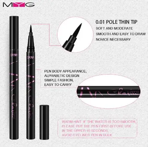 MYG Black Eye Liquid Eyeliner Pencil Makeup Waterproof Matte Black Eye Liner Pencil Make Up Eyes Makeup