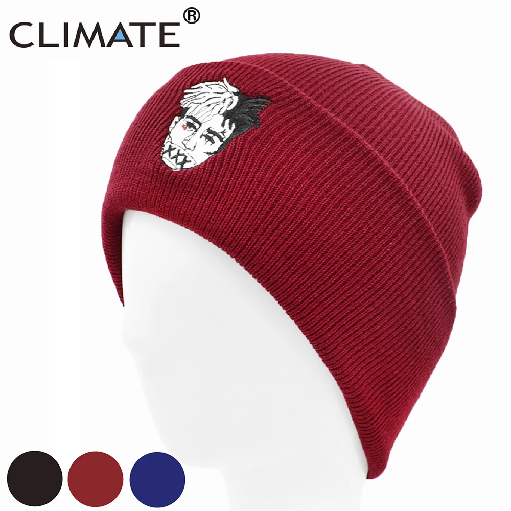 CLIMATE Xxx Rapper Beanie Hat Revenge, шапка с дредами, шапка бини для мужчин и женщин, вязанная зимняя шапка, хип-хоп шапка, шапки