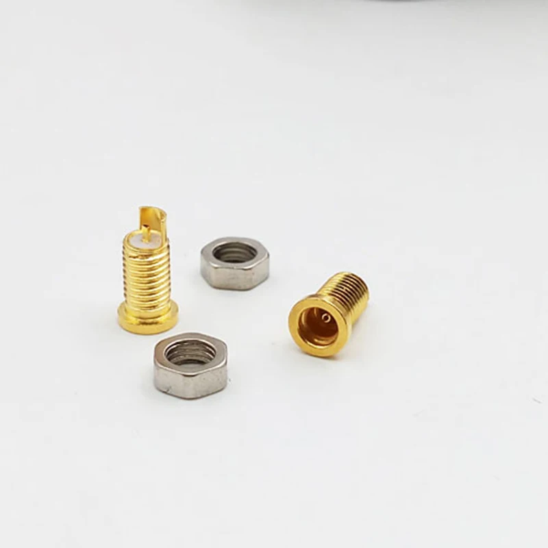 

4 pcs Universal pin socket Female seat Built-in thread nut Mmcx pure copper gold plated copper(don't contain the shell)