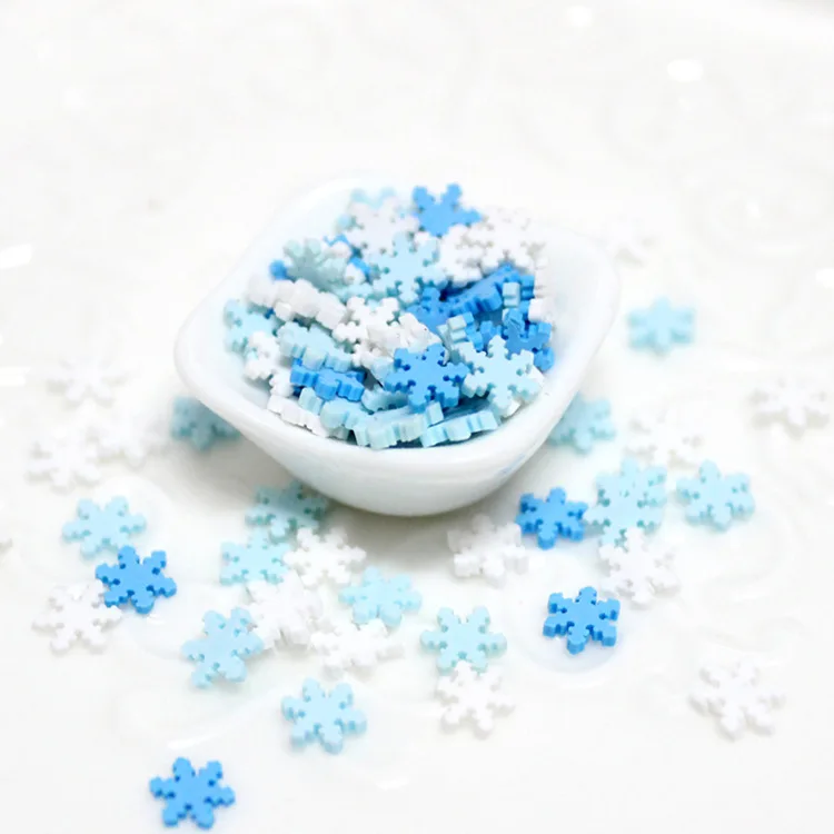 

500g/lot Polymer Hot Clay Sprinkles Colorful Heart Five Star Snowflakes Bow Candy Sprinkles For Crafts Making