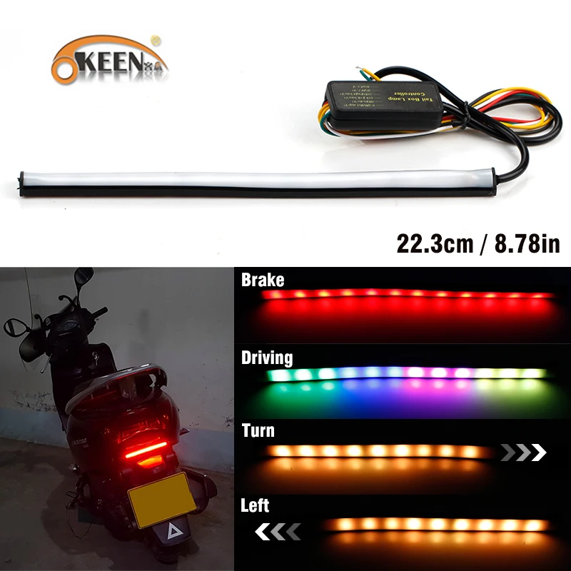 Okeen 1pcs Universal Moto Break Light Rgb Motorcycle Back Lamp Okeen 1pcs Universal Moto Break Light