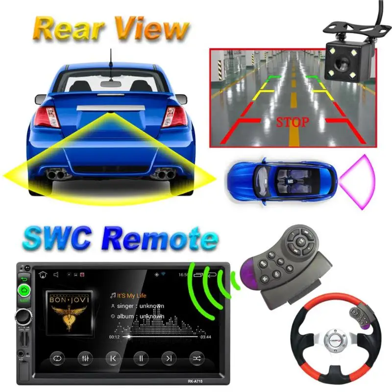 Sale 7 inch Touch Screen Quad Core Android 7.1 Car Stereo MP5 Player GPS Navigation RDS AM FM Radio With Bluetooth WiFi Function 9