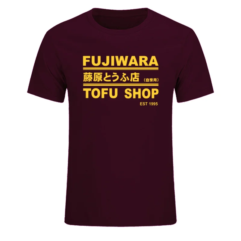 Men Summer Fashion Anime Initial D T Shirt Short Sleeve Cotton Fujiwara Takumi T Shirts Men Fujiwara Tofu Shop Mans Tops Tees