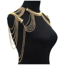 Hot Lady Tassels Link Harness Necklace Jewelry Body Shoulder Necklace