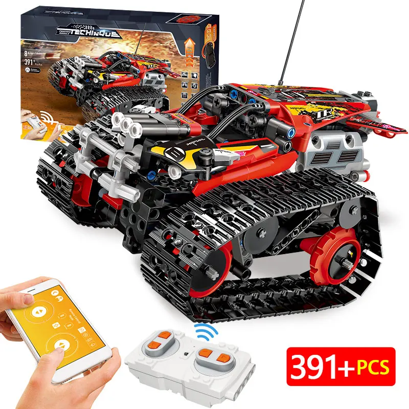 

391pcs Creator APP Remote Control Car Bricks LEGOinglys Technic RC Tracked Racer Model Building Blocks Toys For Children Gift