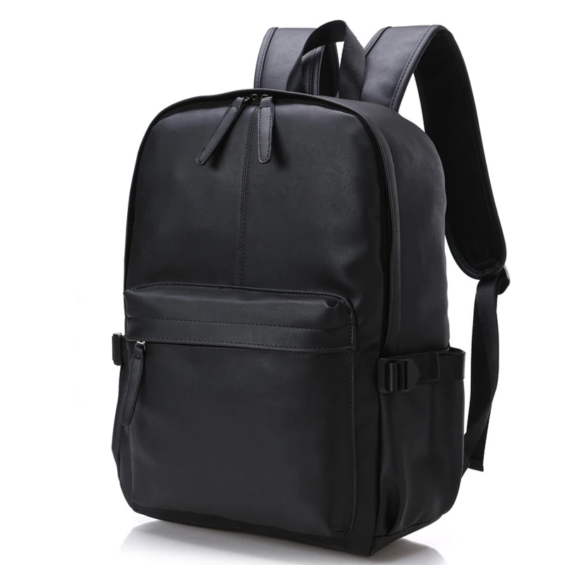 

New Arrival Men's Vintage PU School Leather Preppy Style Backpack waterproof brand 15.6 inch laptop backpack men backpacks