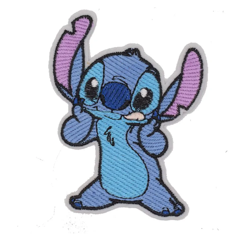 

1Pcs Stitch Character Sitting Cartoon patches for clothes TV MOVIE FILM Series Costume Embroidered Iron On Badge