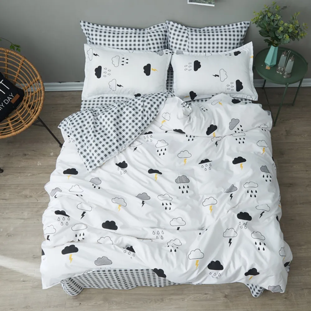 

Home Textile 3/4pcs King Size Bedding Sets Duvet Cover Sets Pillowcases Flat sheet Dropshipping Rainy changeable mood