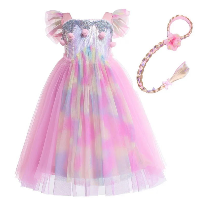 Unicorn Princess Dress With Flowers Headband -Unicorn Fashion HTB1vAkVJkzoK1RjSZFlq6yi4VXaj