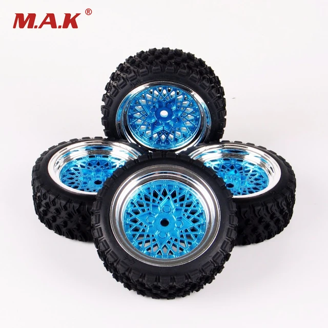 Special Offers 1/10 Scale 12mm Rim Hex Rally Rubber Tires And Wheel For HSP HPI RC Car Model Toys Accessory
