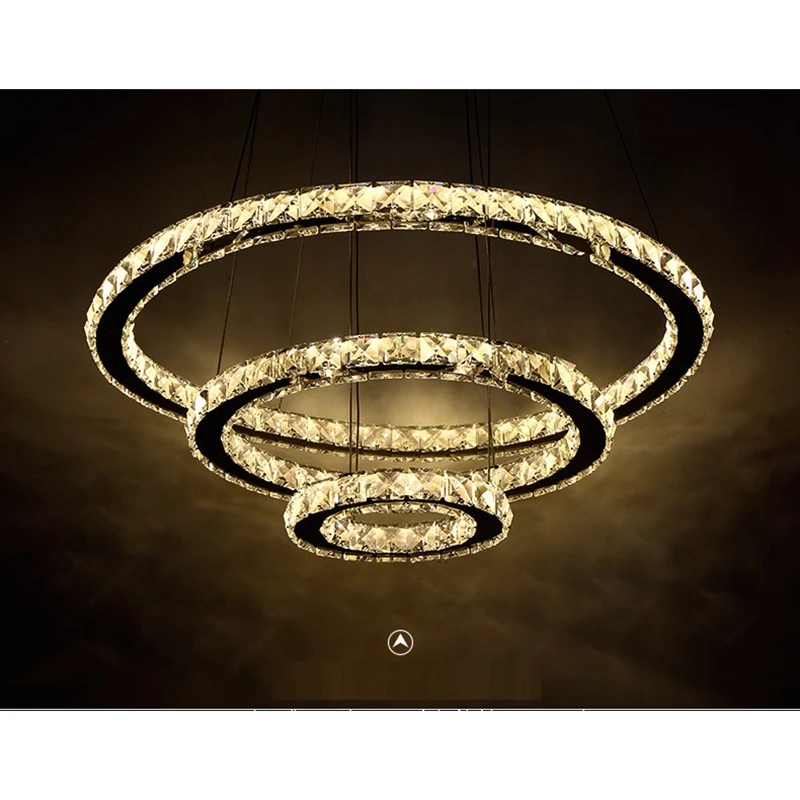 LukLoy, большое кольцо, светодиодный хрустальный подвесной светильник, для гостиной, ресторана, спальни, современное кольцо, для отеля, лобби, подвесной светильник, Fixtur
