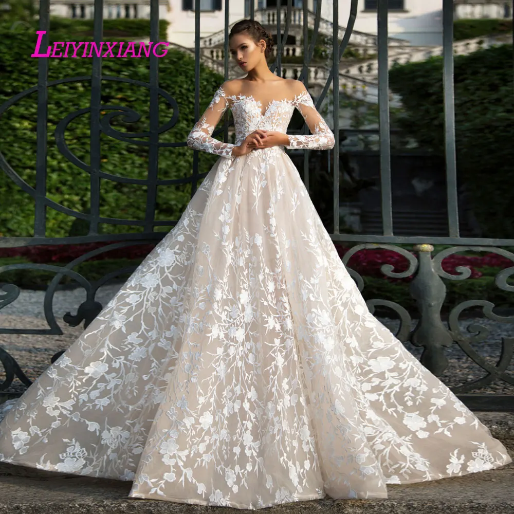 

LEIYINXIANG Bride Dress Wedding Dress Vestido De Noiva Sereia Robe Backless Sexy Ball Gown Lace Appliques Sweetheart Elegant
