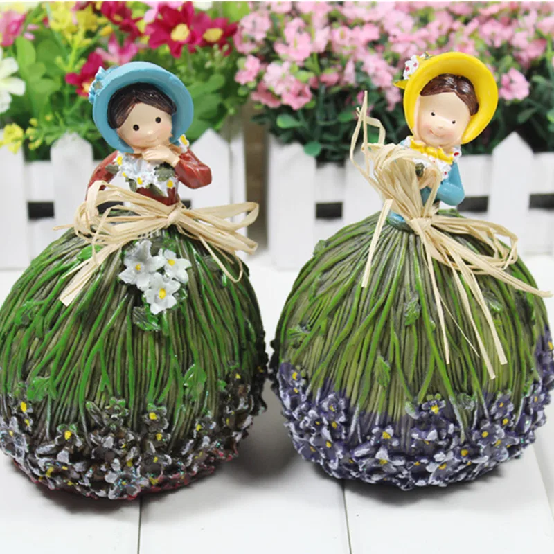 Flor de Fadas Fada das Flores de Resina Presente do Dia dos Namorados Rattan Decoração da Casa Estátua Country Style Lavender Europeia Artesanato