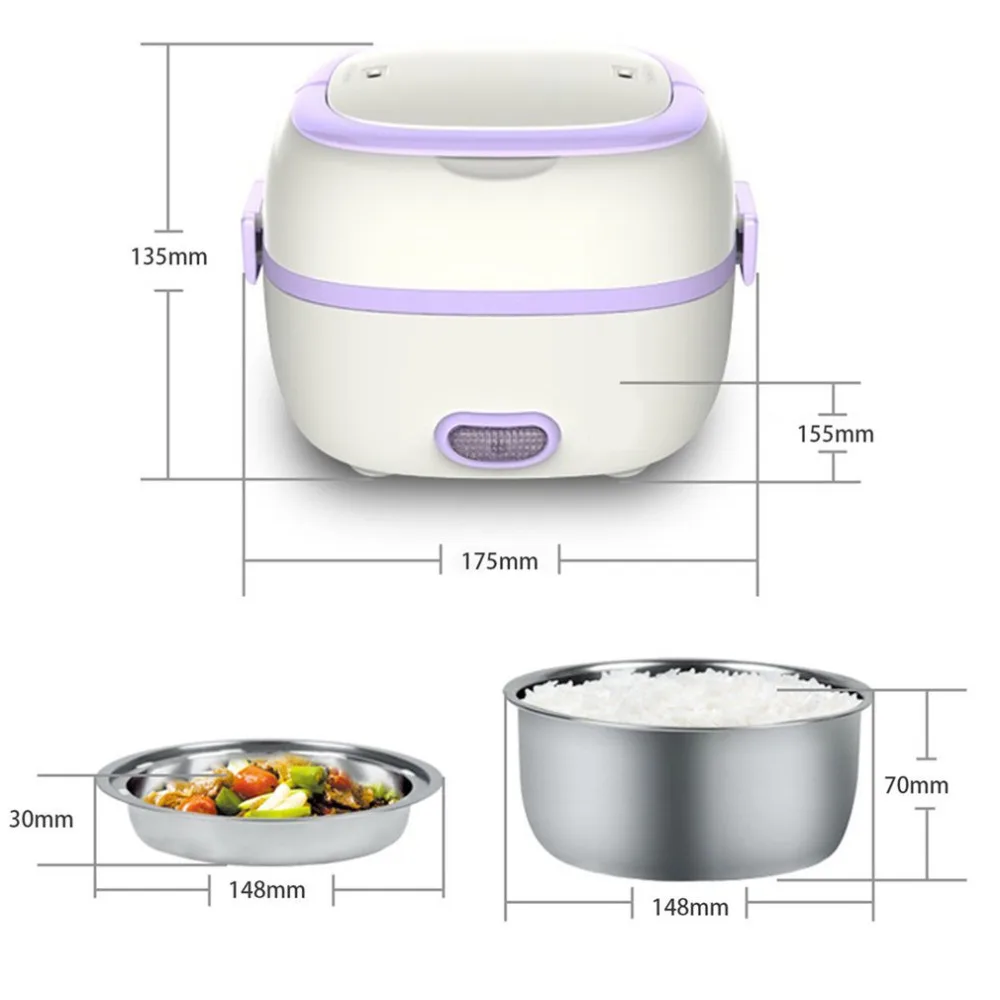 Новинка, многофункциональная электрическая мини Ланч-бокс RiceCooker, портативная Пароварка для подогрева пищи, сохраняющая тепло, Ланч-бокс, Прямая поставка