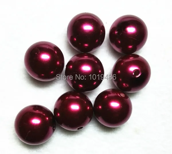 

(choose size) 6mm/8mm/10mm/12mm/14mm/16mm/18mm/23mm/25mm dark Wine red color Acrylic Pearl Beads #43
