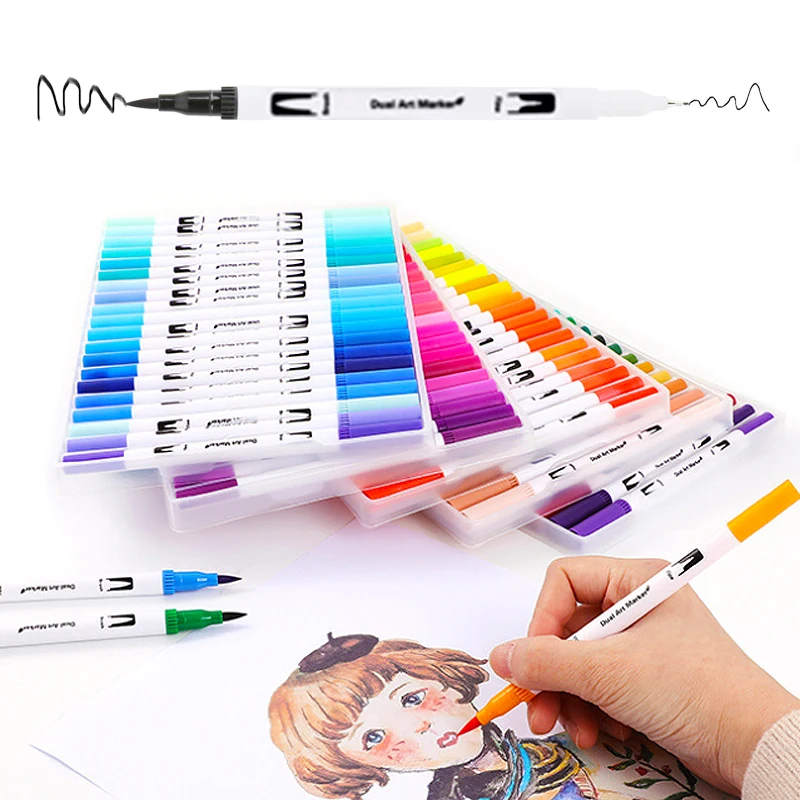 Набор кистей Fineliner чернила на водной основе акварельные рисование маркером ручки
