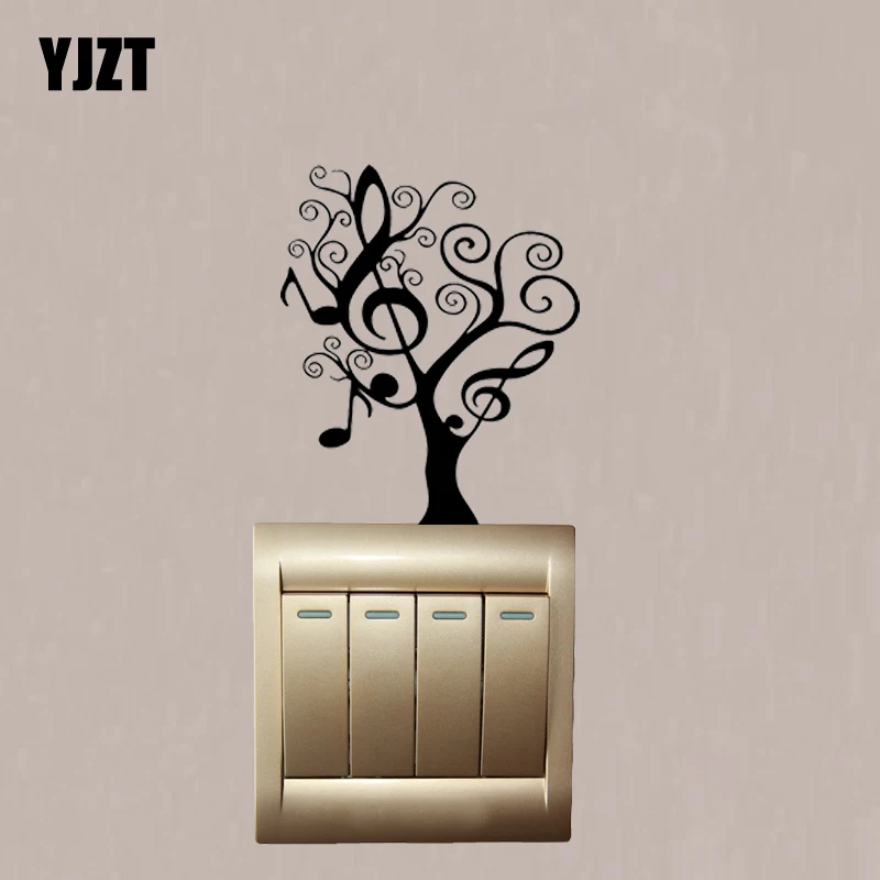 

Music Notes Tree Greative Wall Sticker Switch Vinyl Decals Black 7SS0666