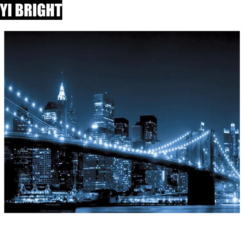 

5D DIY Diamond Handmade Square/Round "bridge" Diamond embroidery Cross Stitch Kit, Diamond Mosaic Home Gift Decoration XPZ