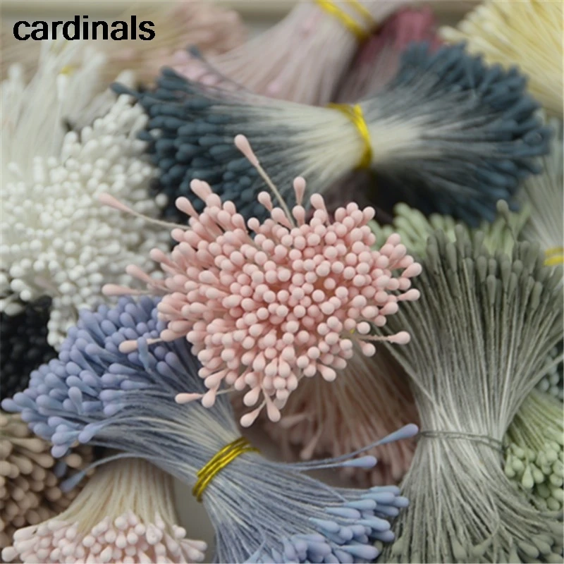 

400pcs 1mm Retro Matte Double Heads Mini Flower Stamen Pistil Wedding Decoration DIY Fake Christmas Scrapbook Accessories