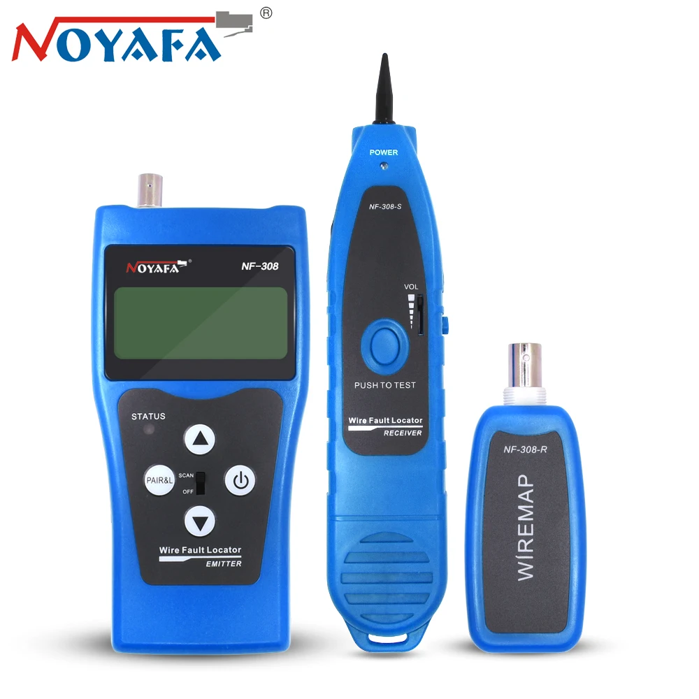 Noyafa NF-308 NF 308 монитор Сетевой телефонный кабель тестер RJ45 RJ11 ЖК-дисплей BNC USB тонер провод трекер локатор линия искатель инструмент