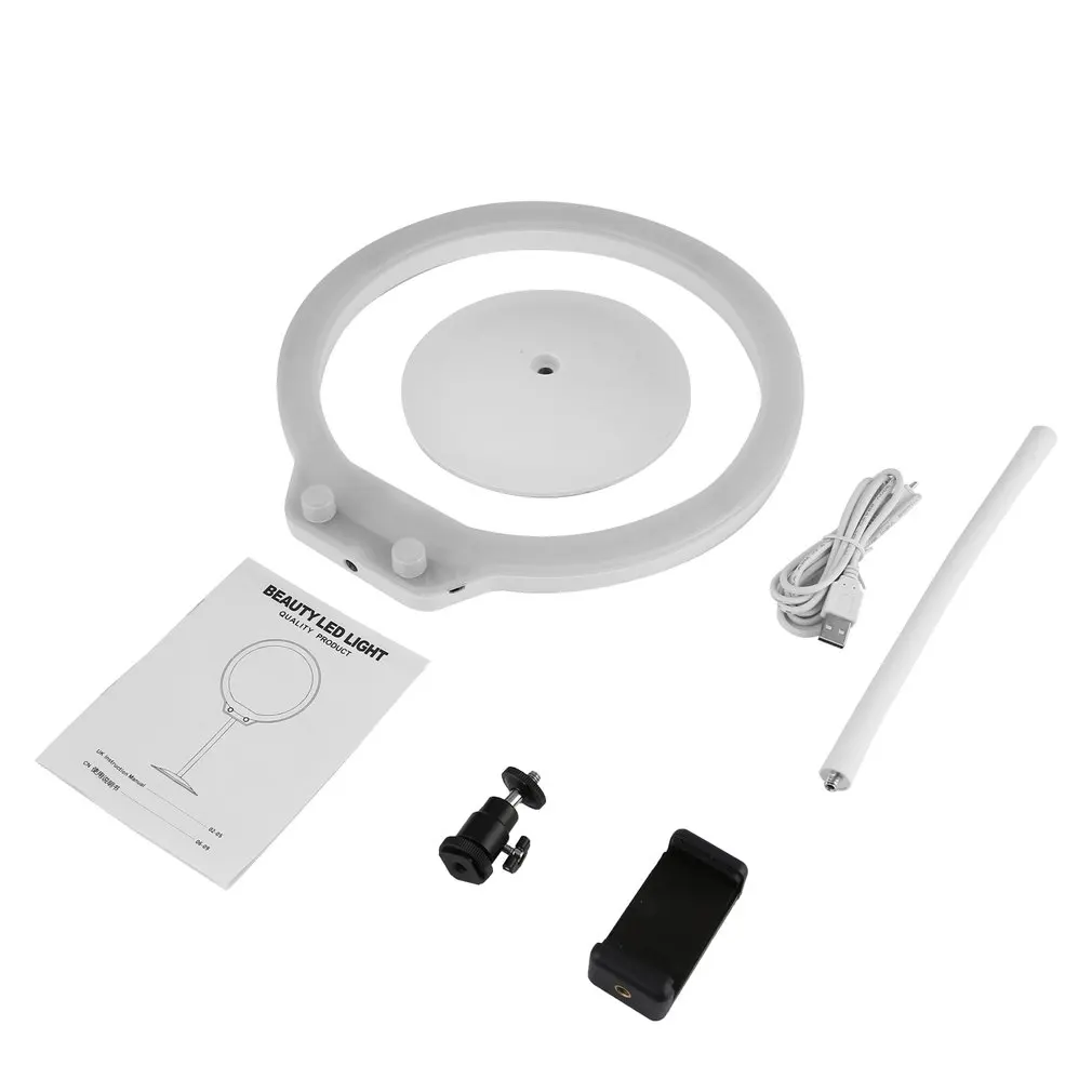 

LED Ring Lights Desktop Photograph Lamp Dimmable Lighting USB Mirror 8 Inch Led Desktop Ring Lighting Kit