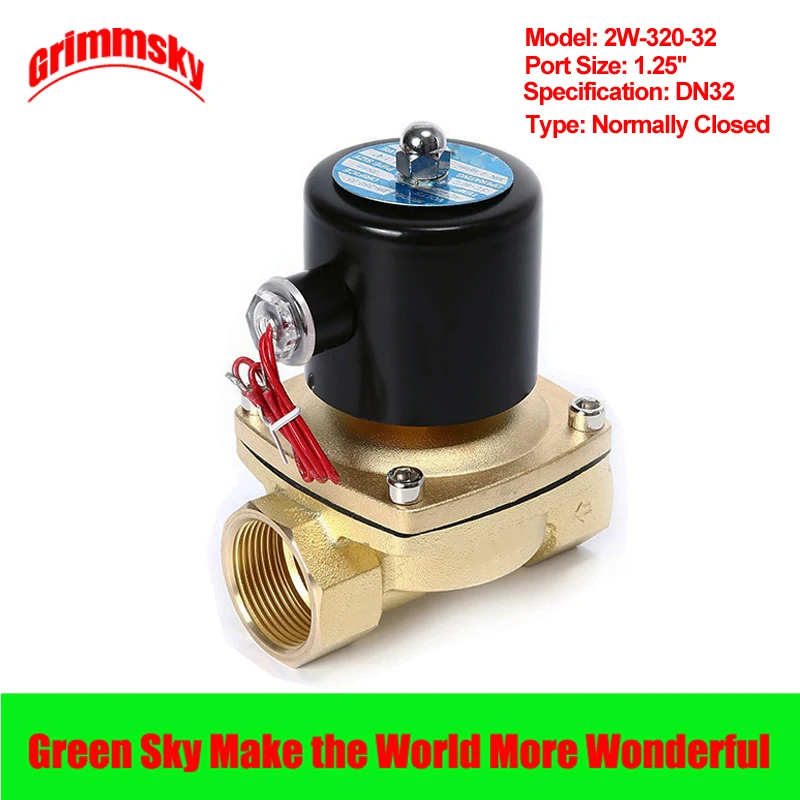 DC12V/24 V/AC110V/220 V 2 way 2 Позиция 1''1/4 ''порт водный и воздушный дизель газ низкого вязких жидкостей нормально закрытый электромагнитный клапан