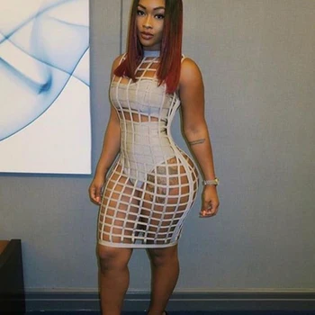 

2017 Sexy Net Short See Through 3 pieces set Black Grey women bodycon celebrity party bandage dresses wholesale dropshipping