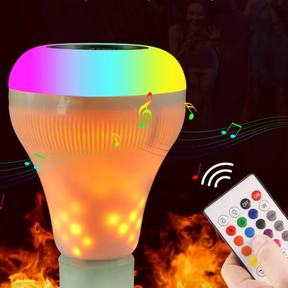 Светодиодный свет лампы с Bluetooth RGB Изменение Цвет лампа Встроенный аудио Динамик