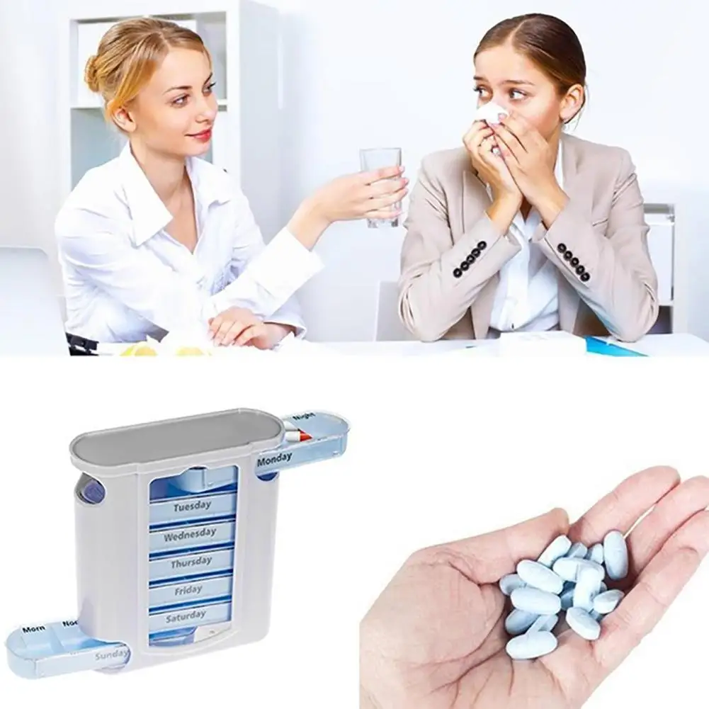 

Useful 28-Slot Travel Pill Box Storage Weekly 7-day Medicine Container Holder