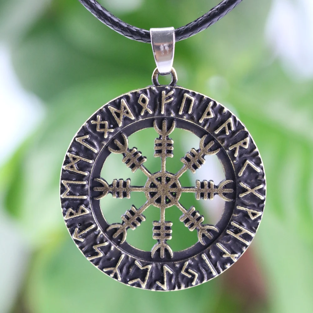 Swden Nordic Rune Amulet Vegvisir Runic Nordic Talisman Dragon PENDANT Necklace