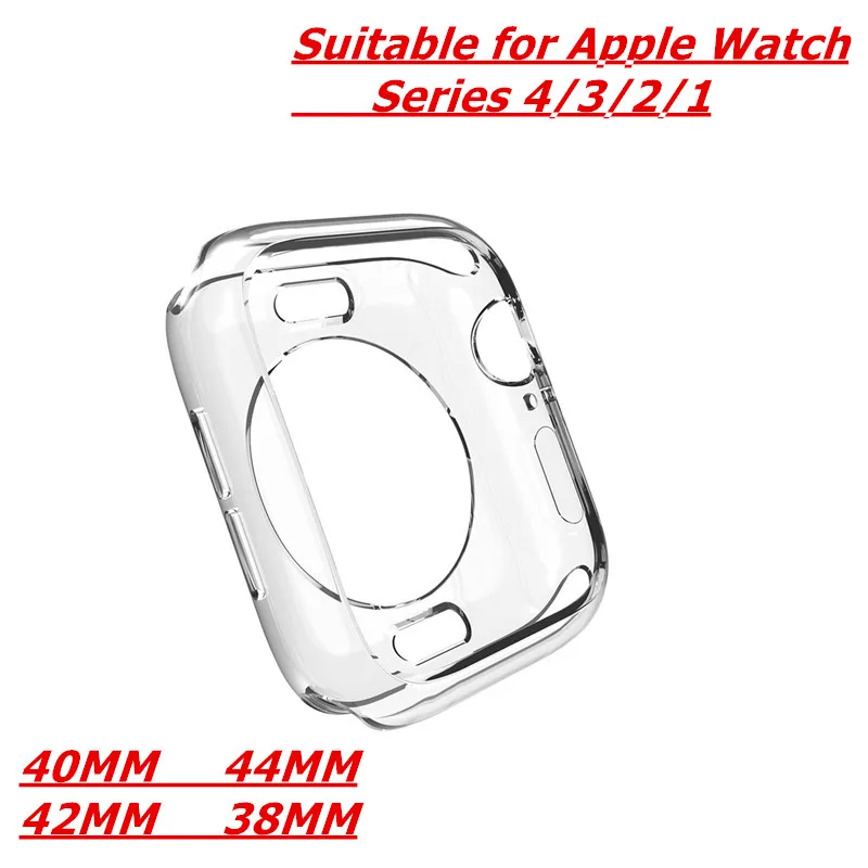 Soft TPU Apple Watch Case For Apple Watch 4/3/2/1 Ultra-thin Transparent Case For Iwatch44/42/40/38mm Soft TPU Apple Watch Case For Apple Watch 4/3/2/1 Ultra-thin Transparent Case For Iwatch44/42/40/38mm