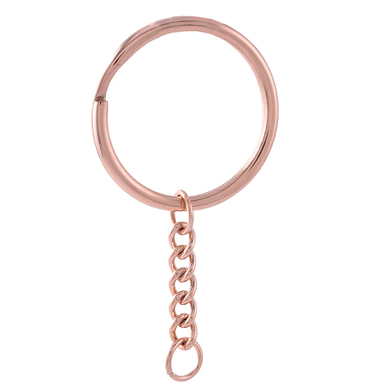 IJK2019 10/pcs Chape Wholesale Four Colors Stainless Steel Simple Key Ring  Round Shape Split Key Chain