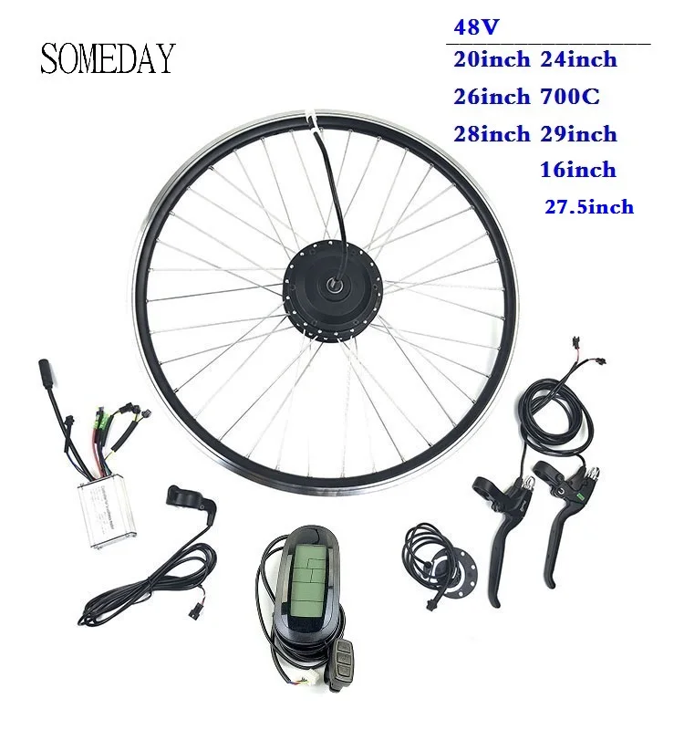 

SOMEDAY 48V 250W Electric Bicycle CONVERSION KIT Front Brushless Hub Motor Wheel wirh KT LCD6 display ebike kit