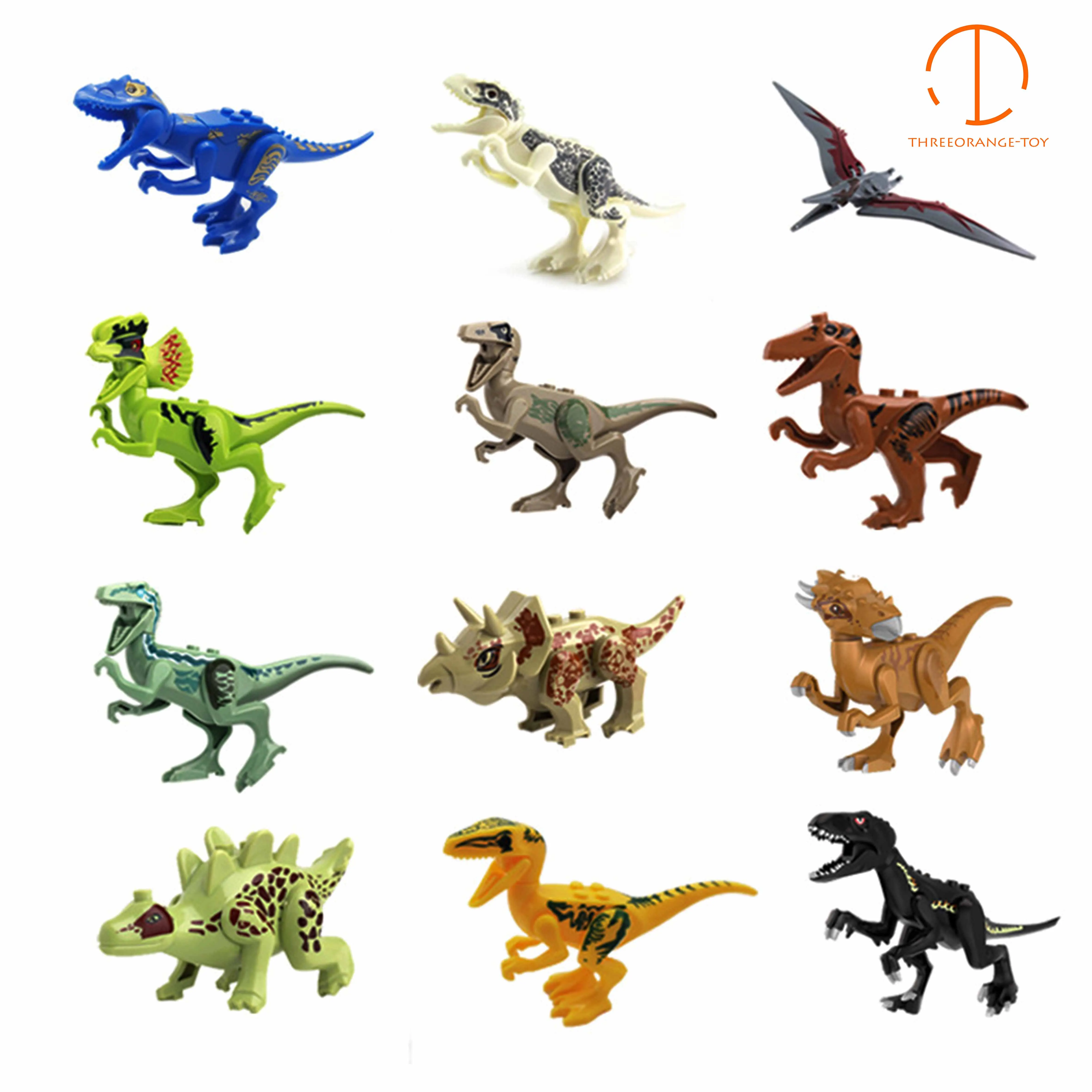 

Jurassic world Dinosaurs 20-types minifigures sets Building Blocks dinosaur Children toys