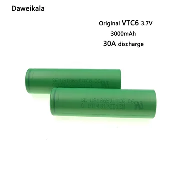 

Daweikala VTC6 3.7V 3000mAh Li ion rechargeable battery for Electronic Cigarette 18650 VTC6 30A discharge+Free shipping