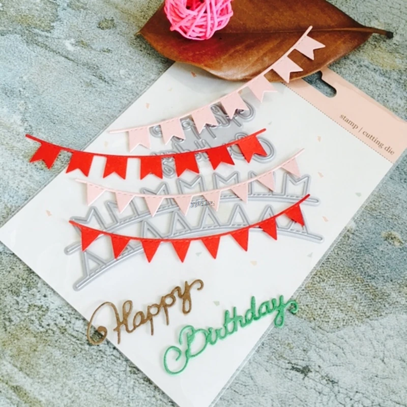 

Flag Metal Cutting Dies Stencil Scrapbook Paper Card Embossing DIY Craft Gift Apr